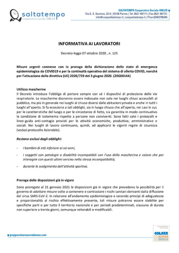INFORMATIVA DPCM 07.10.2020