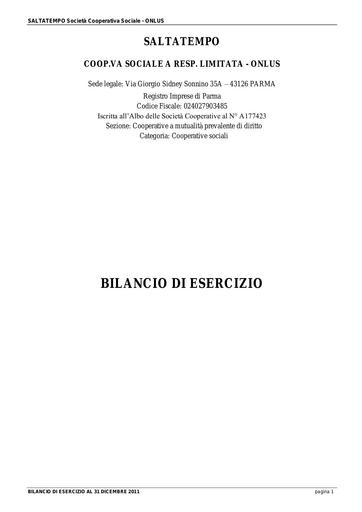 BILANCIO ESERCIZIO 2011
